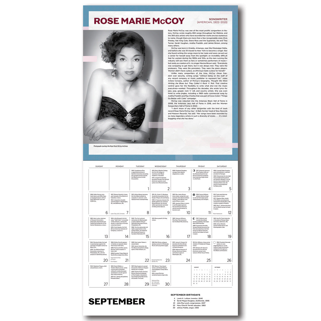 A Journey Into 365 Days of Black History 2026 Wall Calendar