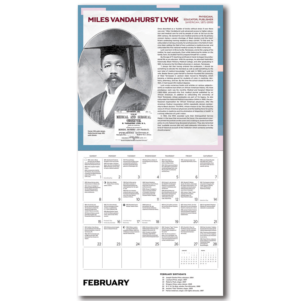 A Journey Into 365 Days of Black History 2026 Wall Calendar