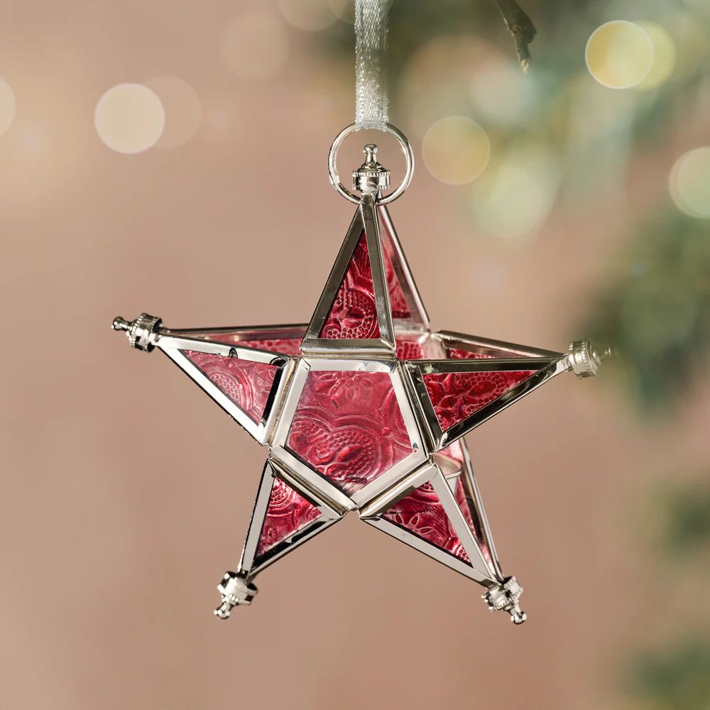 Illuminated Glass Star Ornament