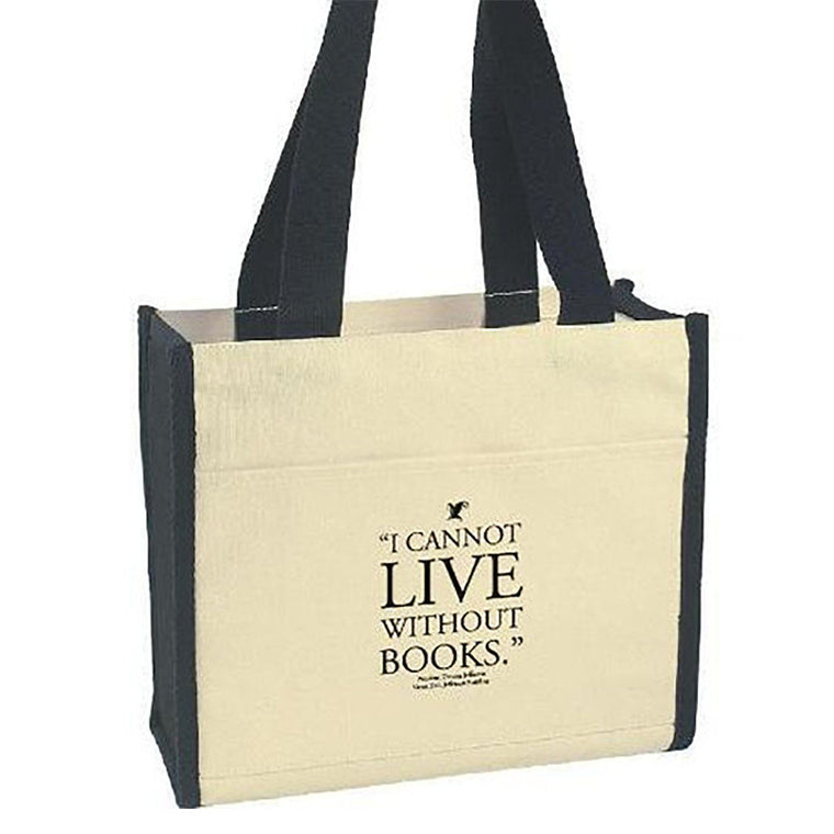 I Cannot Live Without Books Quote Tote Bag