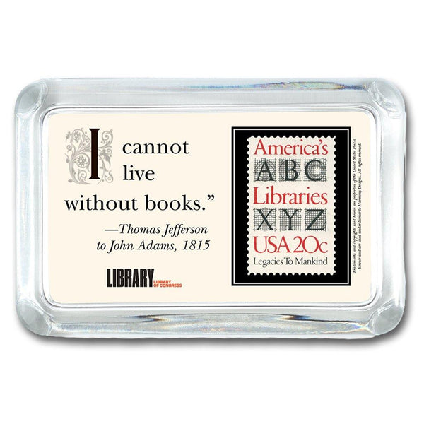 Glasses Library Book Stamp