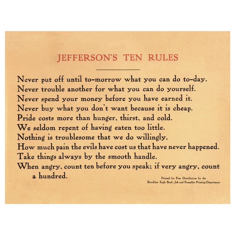 Jefferson's Ten Rules Print