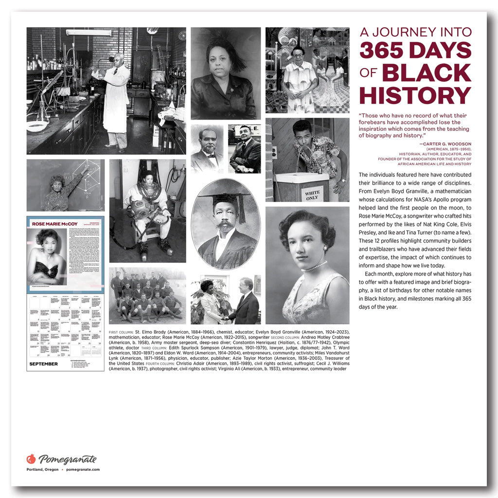 A Journey Into 365 Days of Black History 2026 Wall Calendar