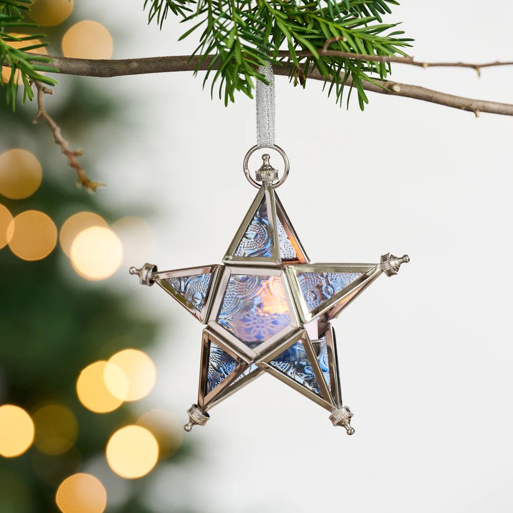 Illuminated Glass Star Ornament