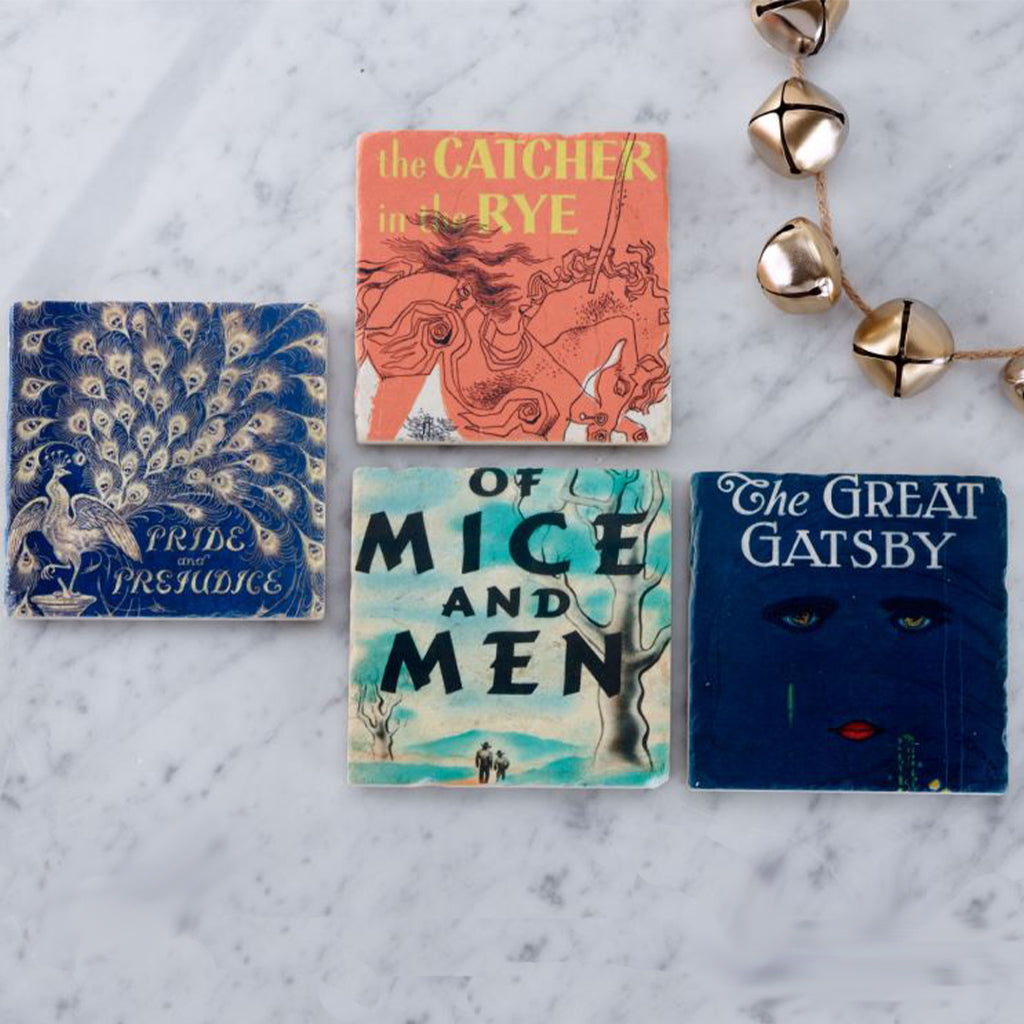 Classic Book Covers Coaster Set