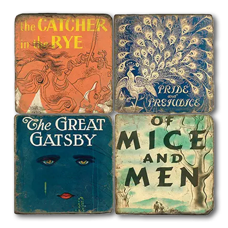 Classic Book Covers Coaster Set