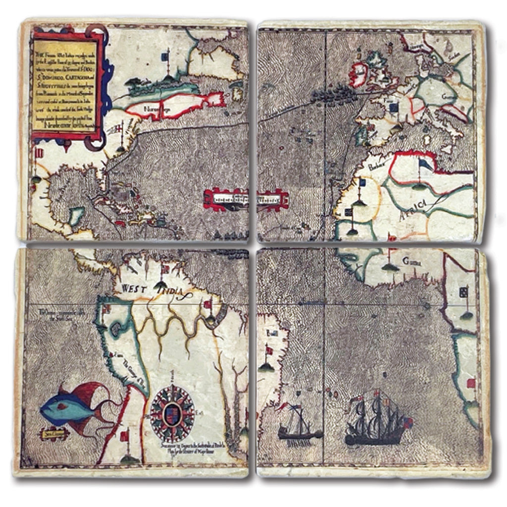 Boazio Map Coaster Set