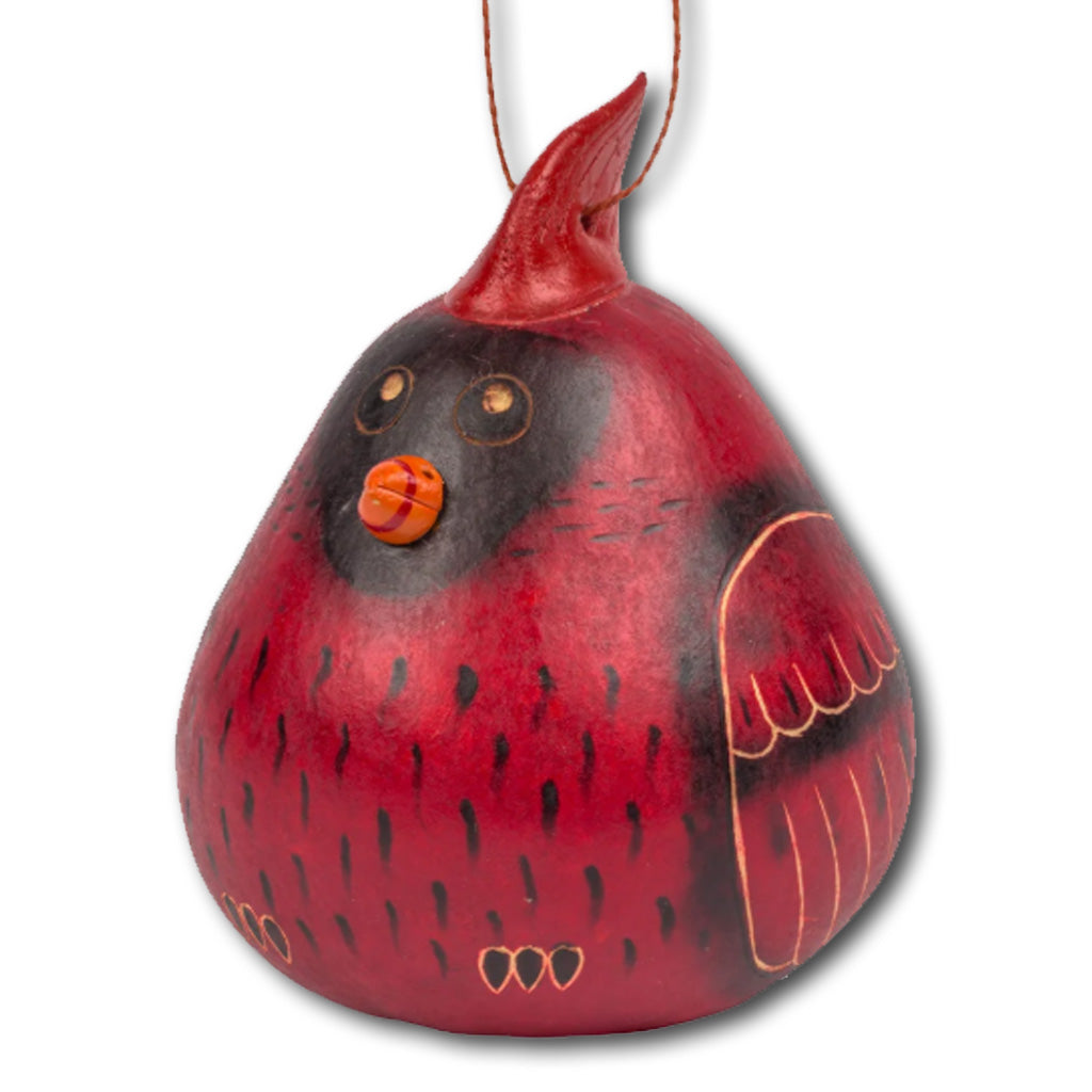 Cardinal Gourd Ornament