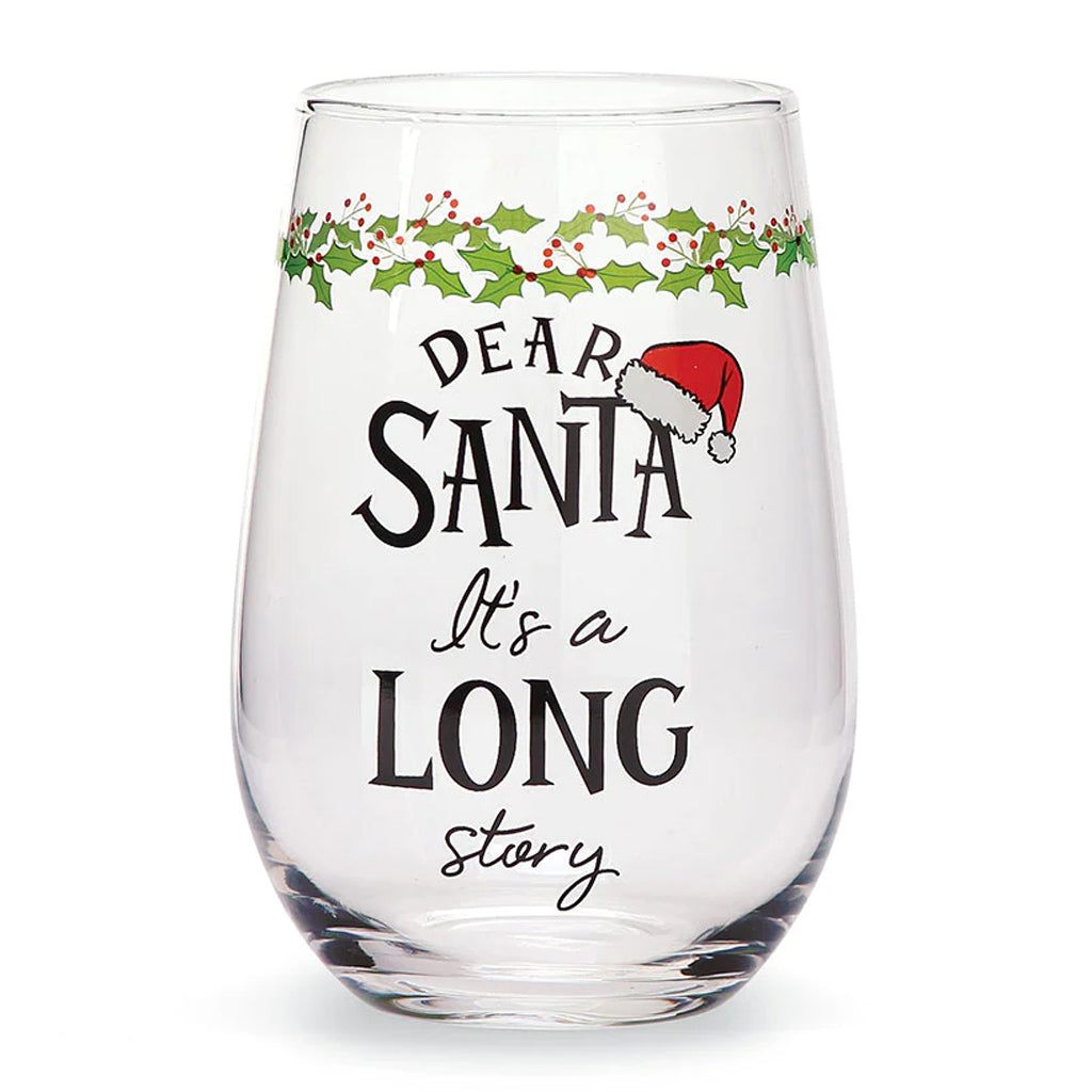 Dear Santa Wine Glass