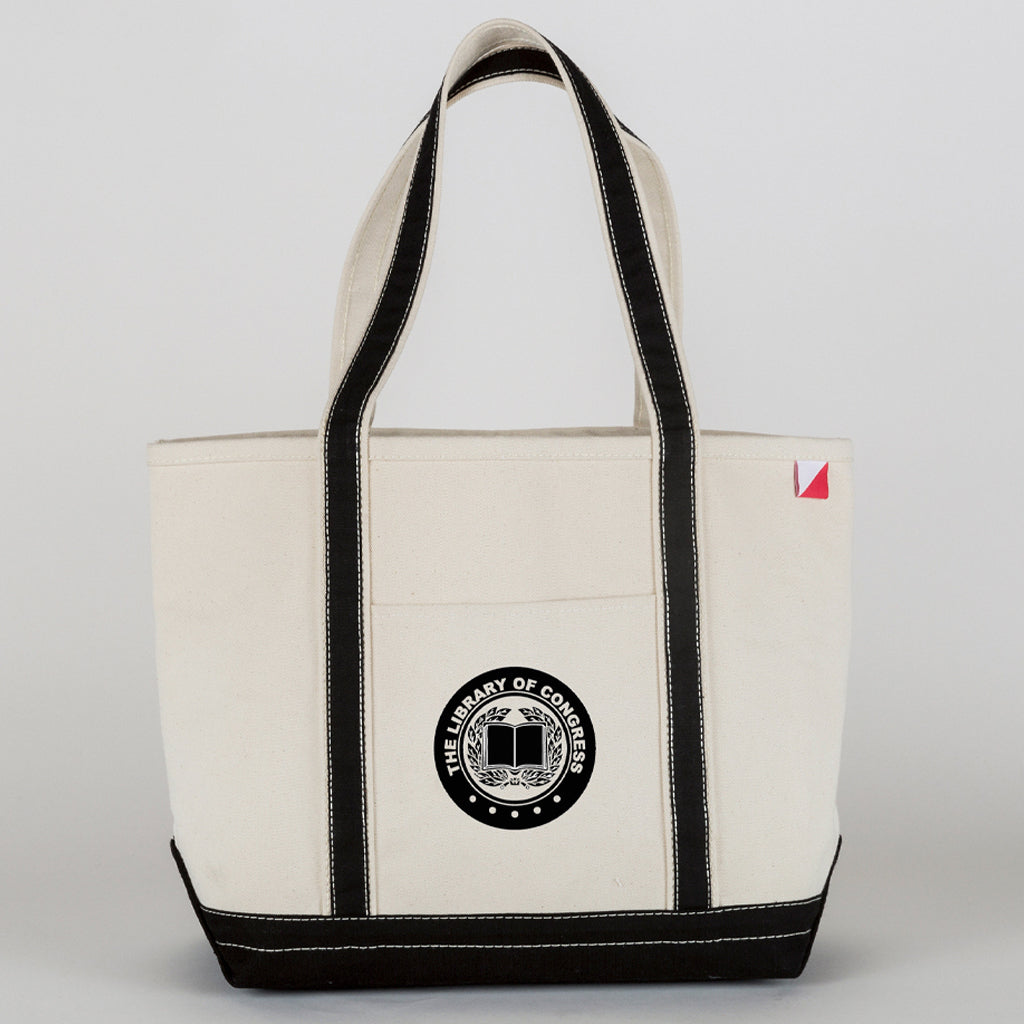 Open Book Embroidered Logo Tote