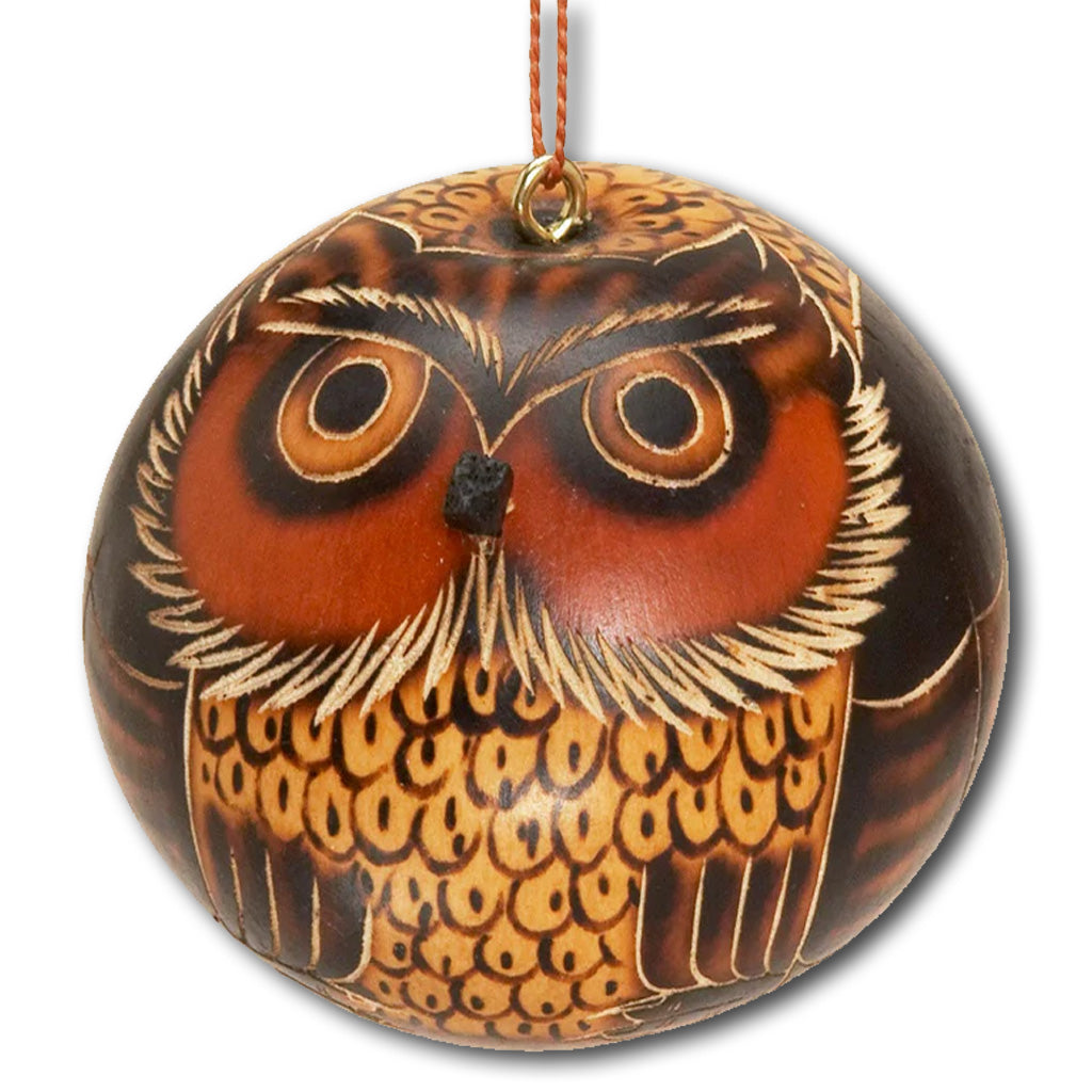 Owl Gourd Ornament