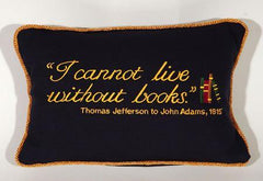 'I Cannot Live Without Books' Pillow - Library of Congress Shop