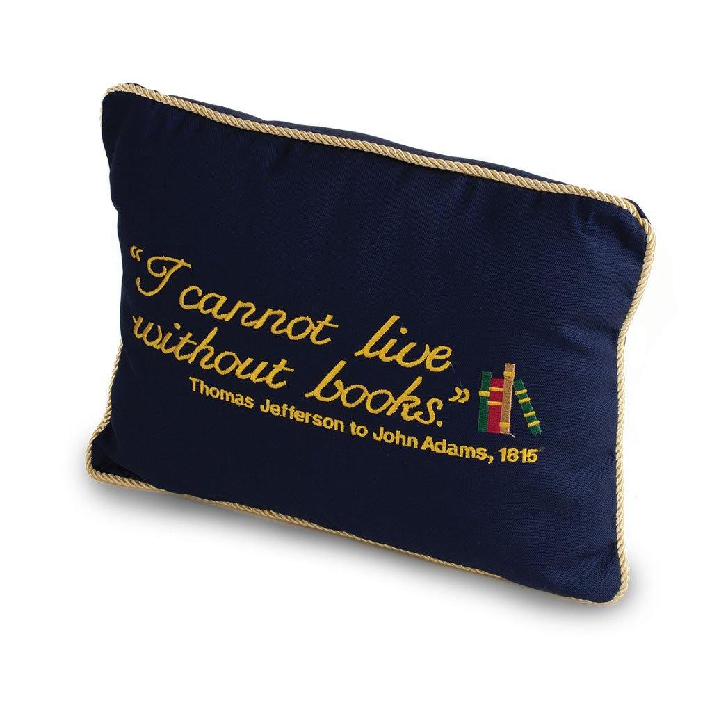 'I Cannot Live Without Books' Pillow - Library of Congress Shop