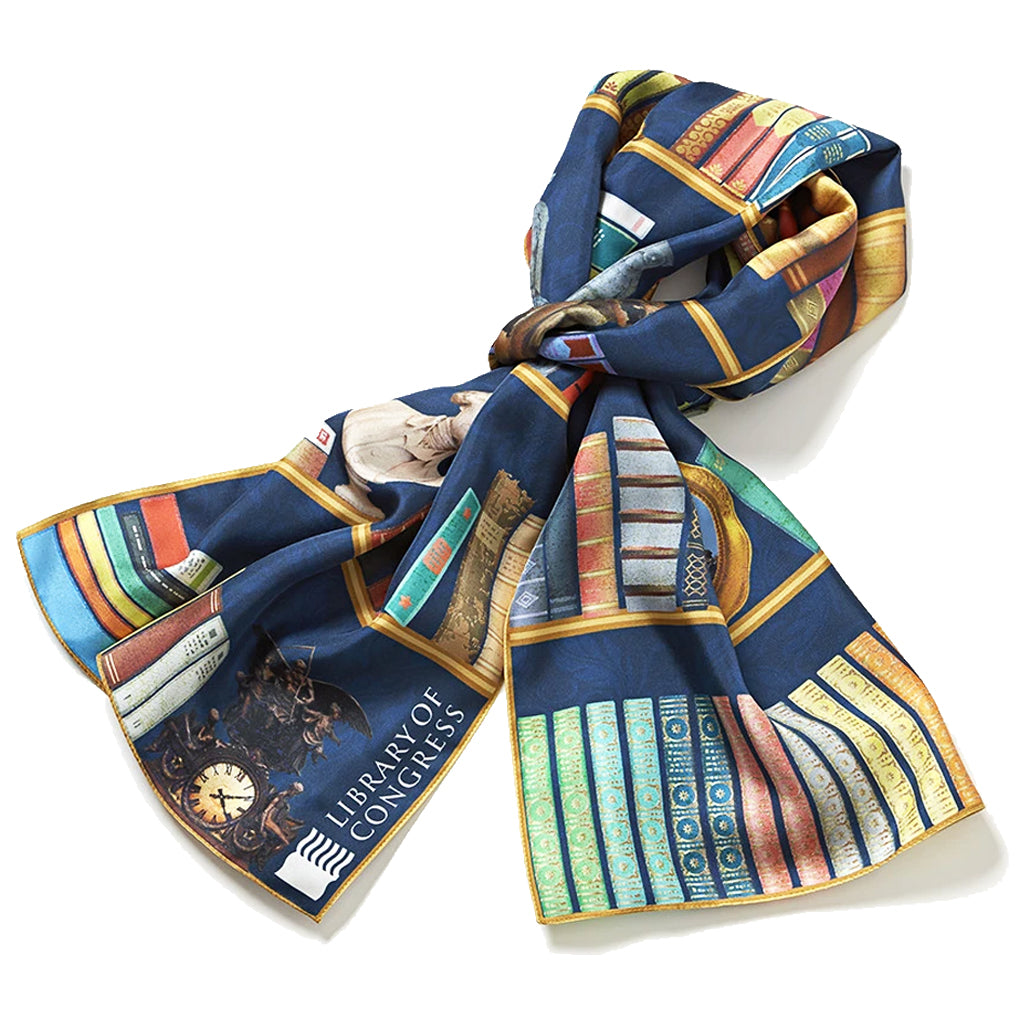 Library Bookshelf Silk Scarf