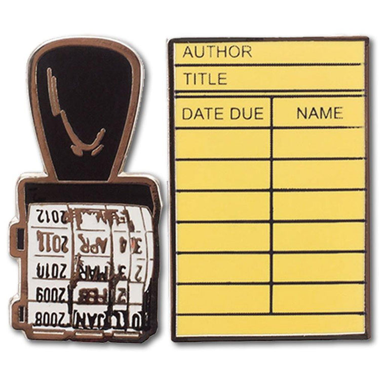 Stamp & Library Card Lapel Pin Set