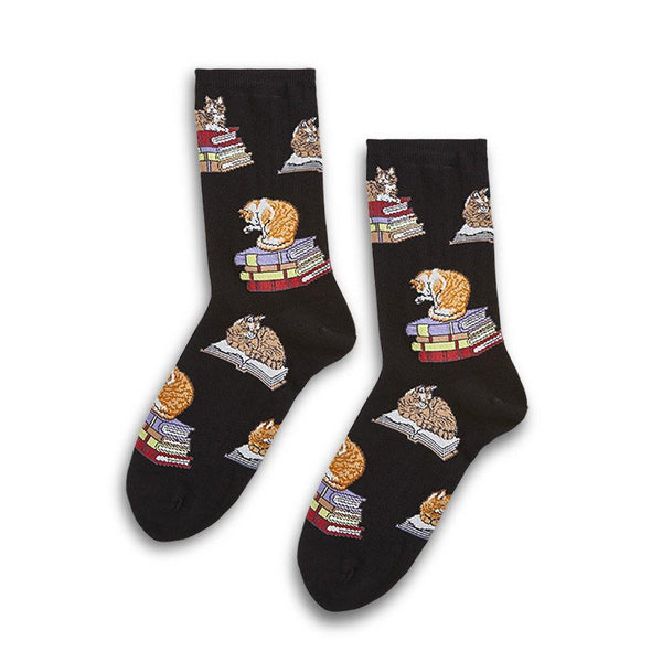 Cat on Books Socks - Library of Congress Shop