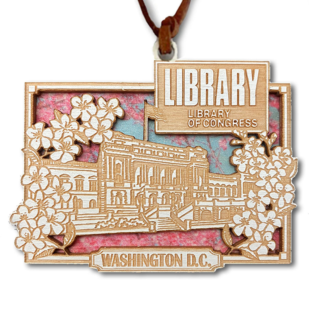 Jefferson Building Cherry Blossom Wooden Ornament