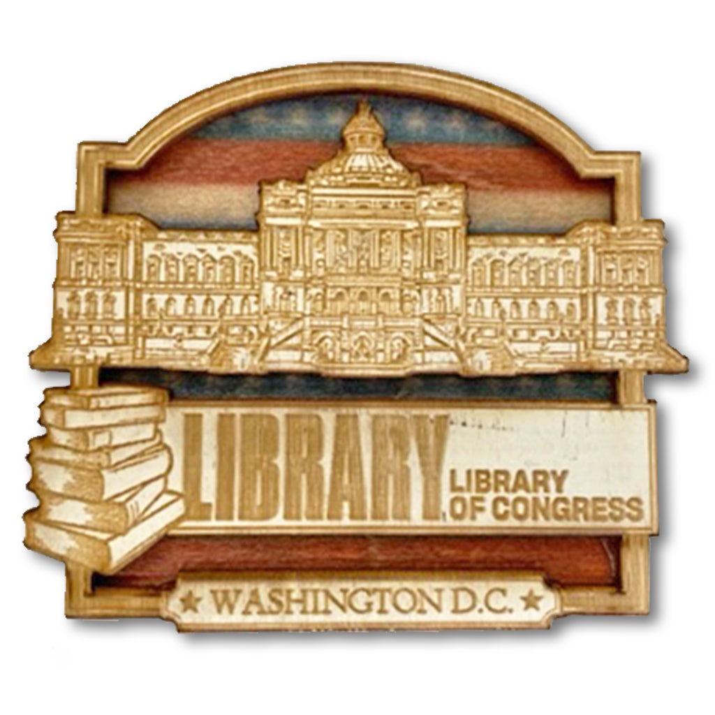 Jefferson Building Wooden Magnet