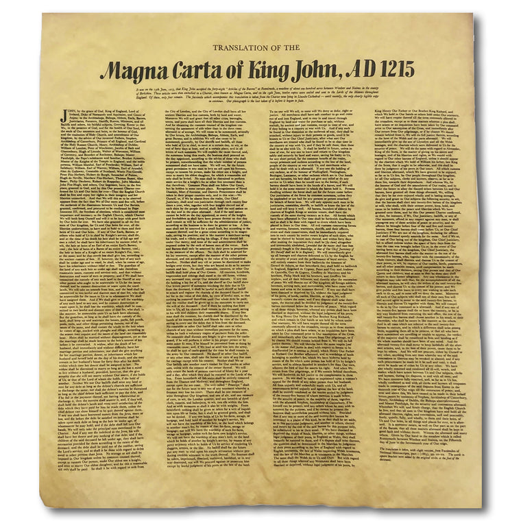 Magna Carta of King John 1215 English Translation