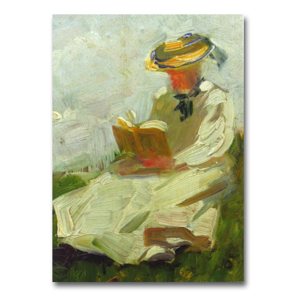 Woman Reading on Grass Notecard - Library of Congress Shop